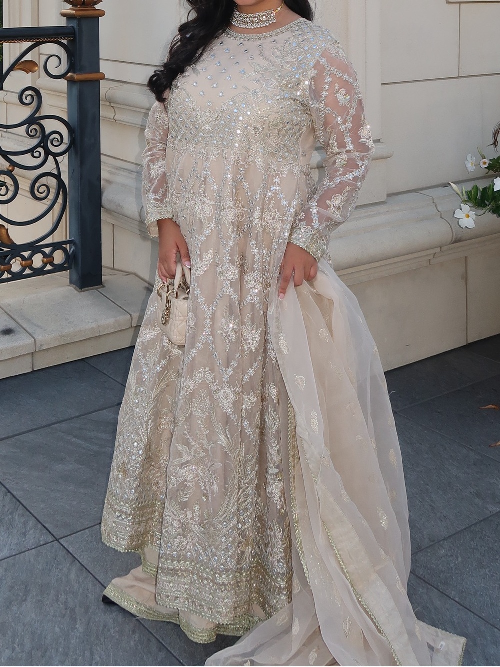 AKBAR ASLAM - Gulnisa
maxi dress Embellished Cream Evening Dress